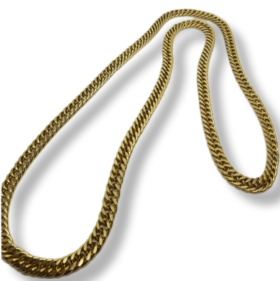 VINTAGE LONG GOLDPLATED CURB CHAIN STYLE NECKLACE - Picture 3 of 5